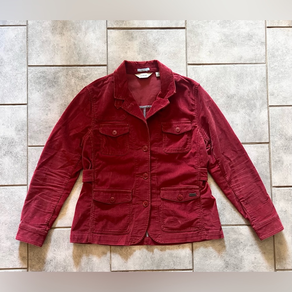 L.L. Bean Women's Red Corduroy Utility Jacket